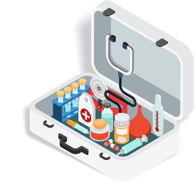 Clip art of a medicine kit